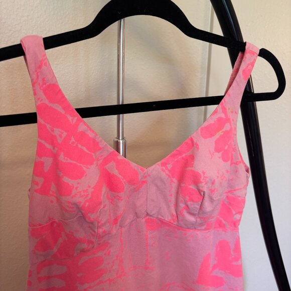 Vintage Otaheite Lahaina Hawaiian Maxi Dress Light and Bright Pink - Picture 4 of 10